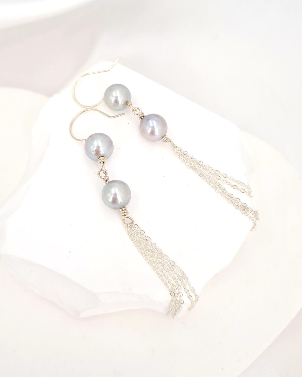 Akoya Pearl Earrings in Sterling Silver