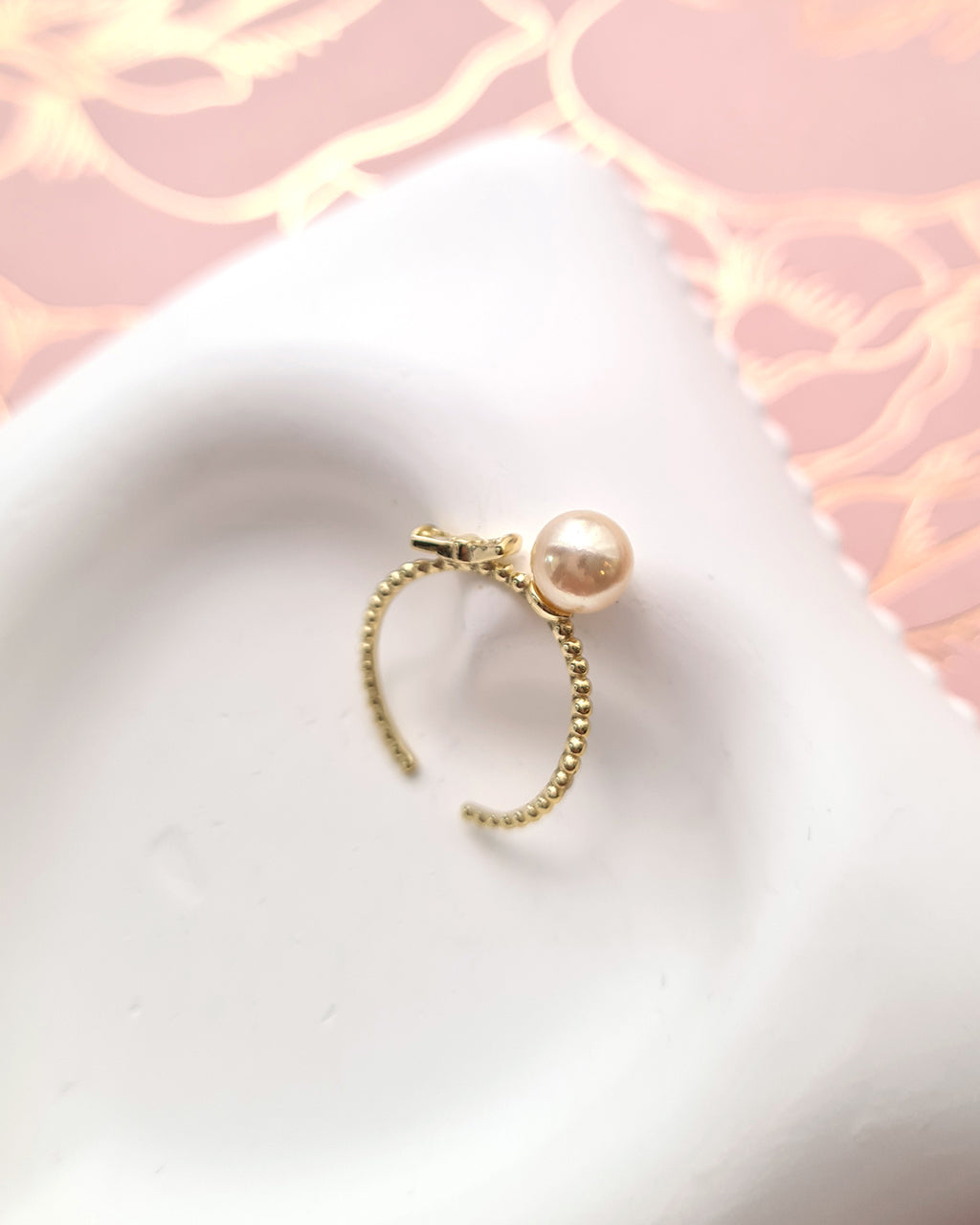 Akoya Pearl Gold Ring - Gold Queen Champagne Akoya Pearl Jewelry