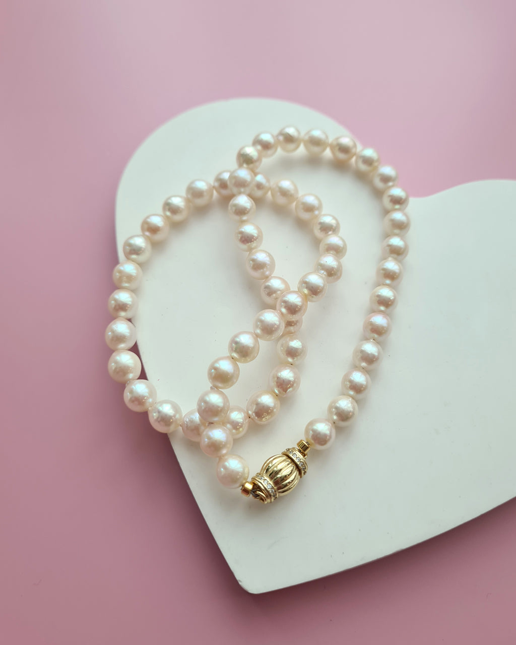 Queen Gold Akoya Pearl Strand Necklace, Modern Pearl Jewelry in Singapore