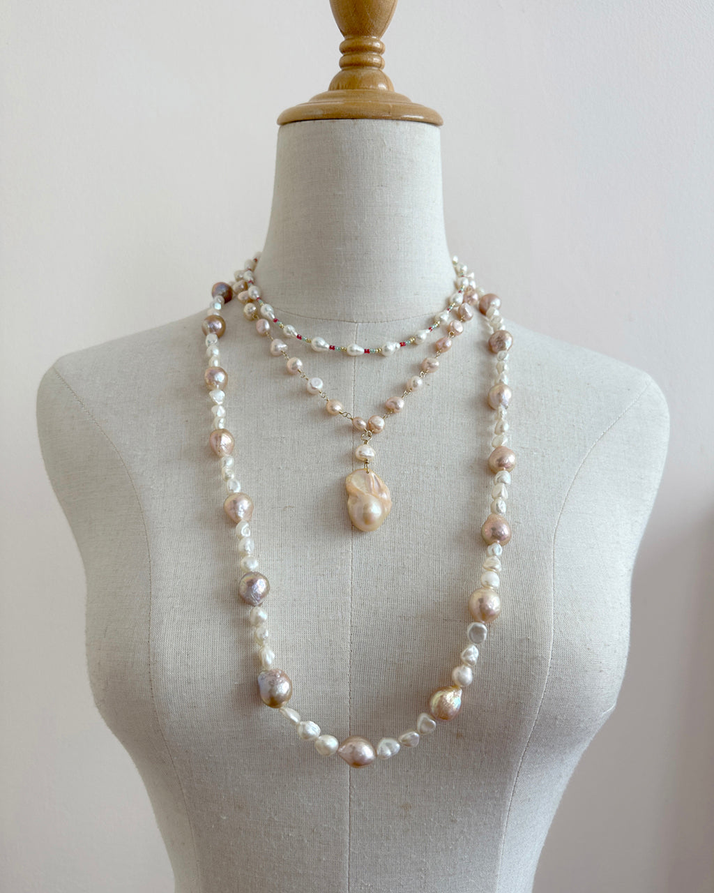 White Baroque Freshwater Cultured Pearl Necklace, 17 Inches