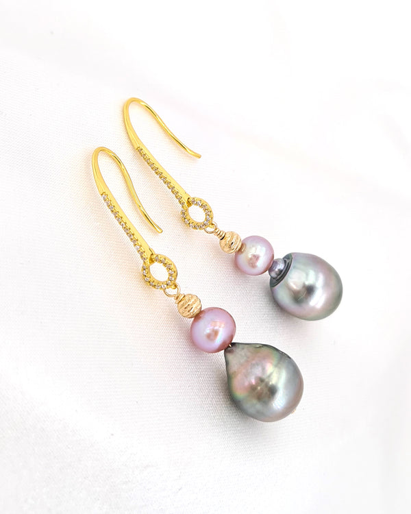 Pink Sapphire & Pink Pearl Drop Earrings – Gump's