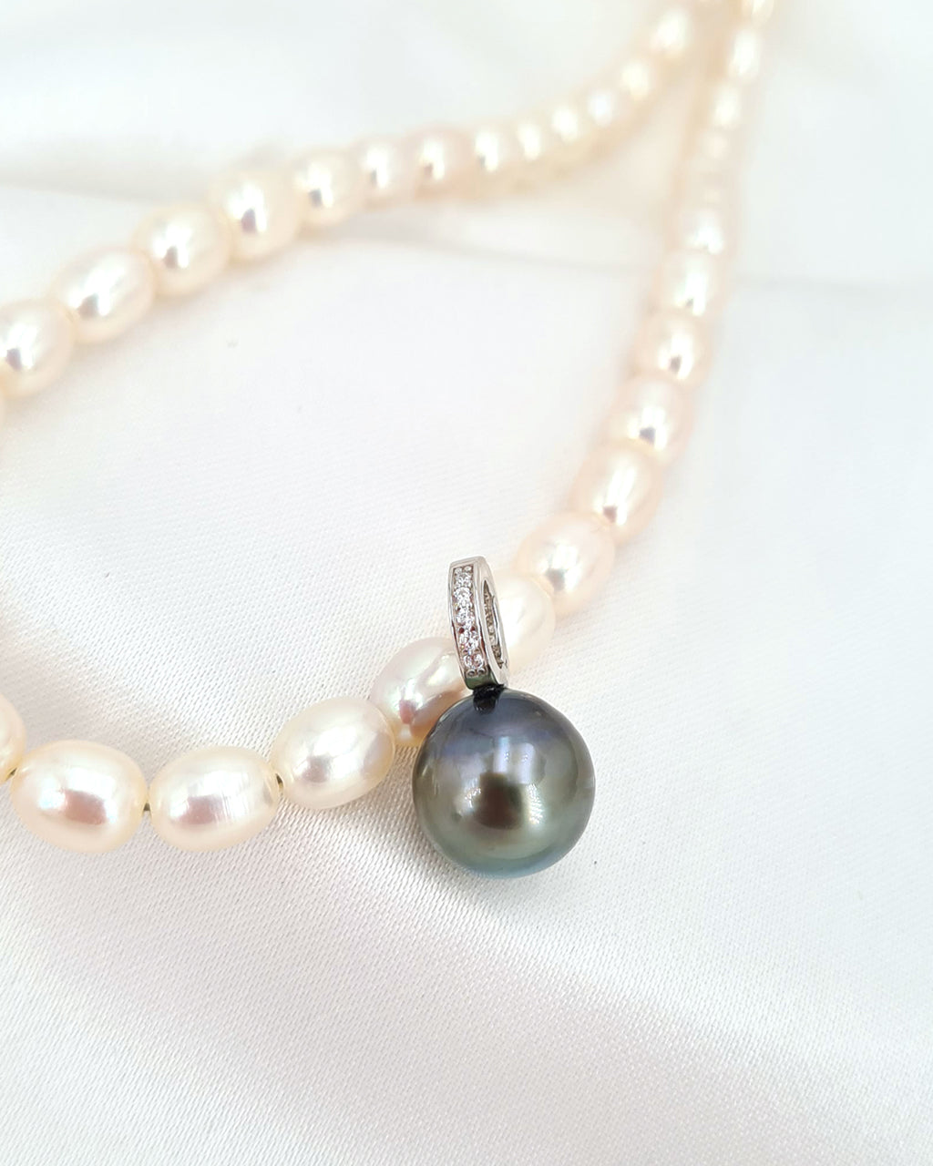 11-12mm Real Pearls Necklace, Freshwater Cultured Pearls in Sterling Silver Toggle Clasp Necklace, Pearls Silver Clasp Necklace
