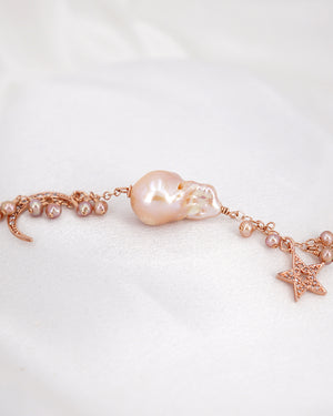 Celestial x Pink Baroque Pearl Bracelet