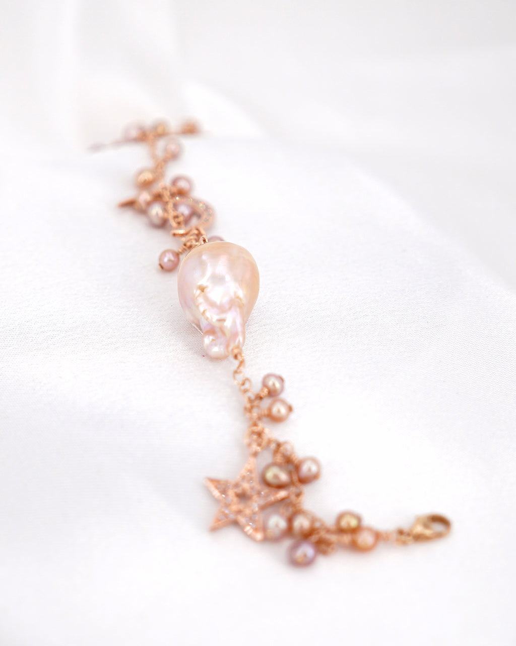 Celestial x Pink Baroque Pearl Bracelet