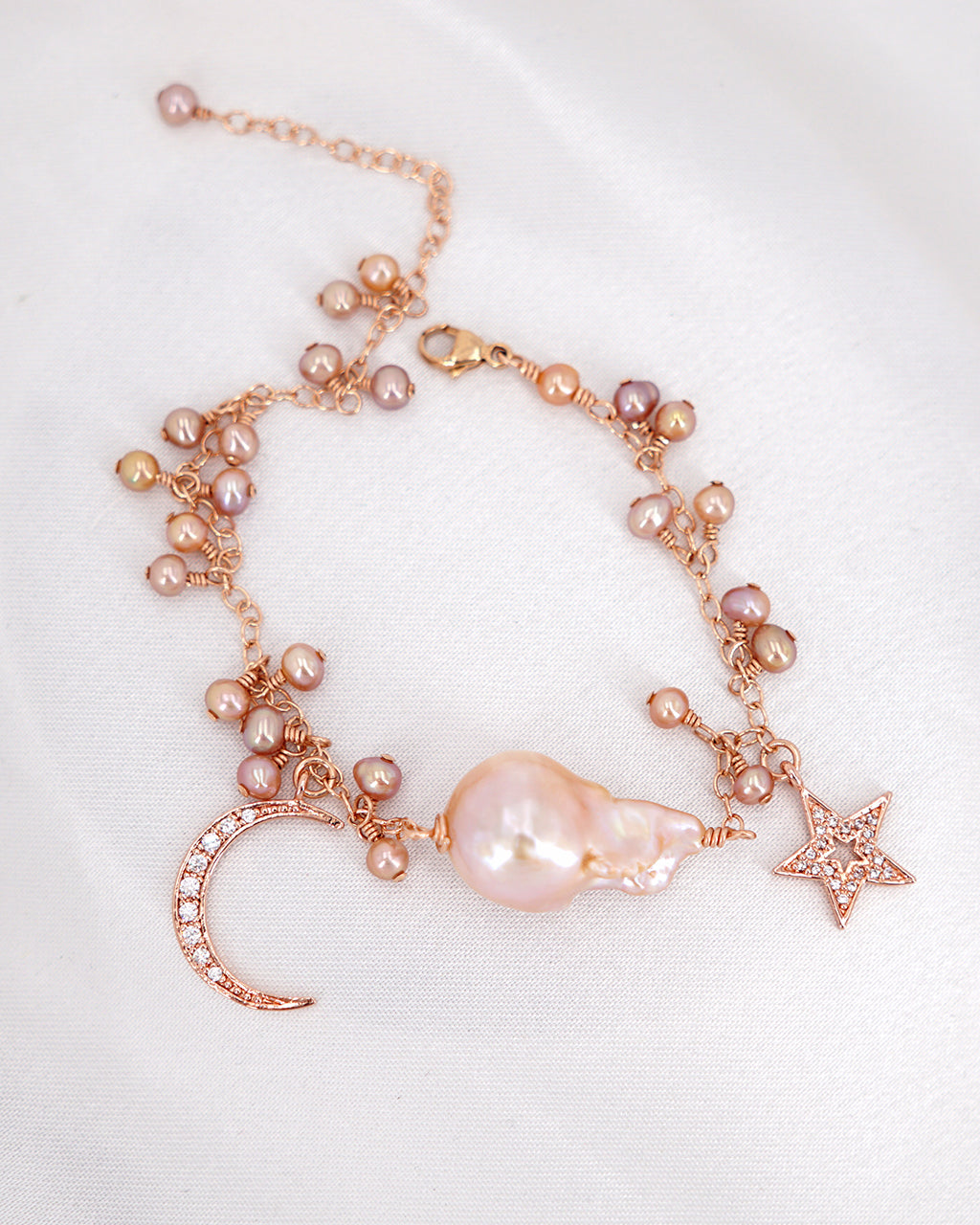 Jewelry, Mother Of Pearl Star Blossom Bracelet Rose Gold
