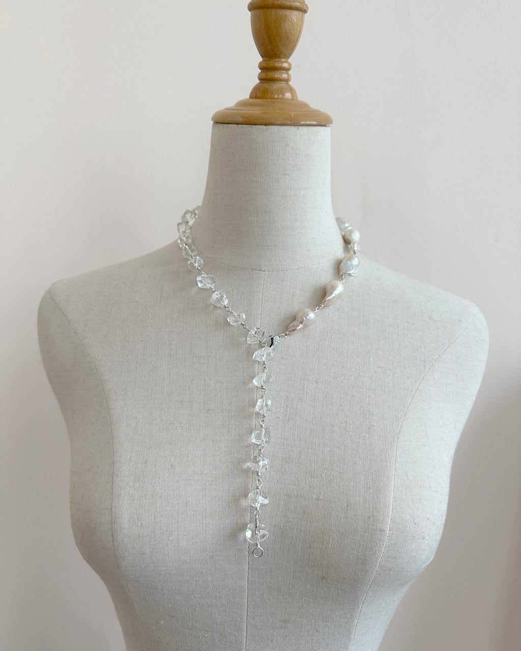 Chunky Baroque Pearl and Crystal Necklace | Contemporary Statement
