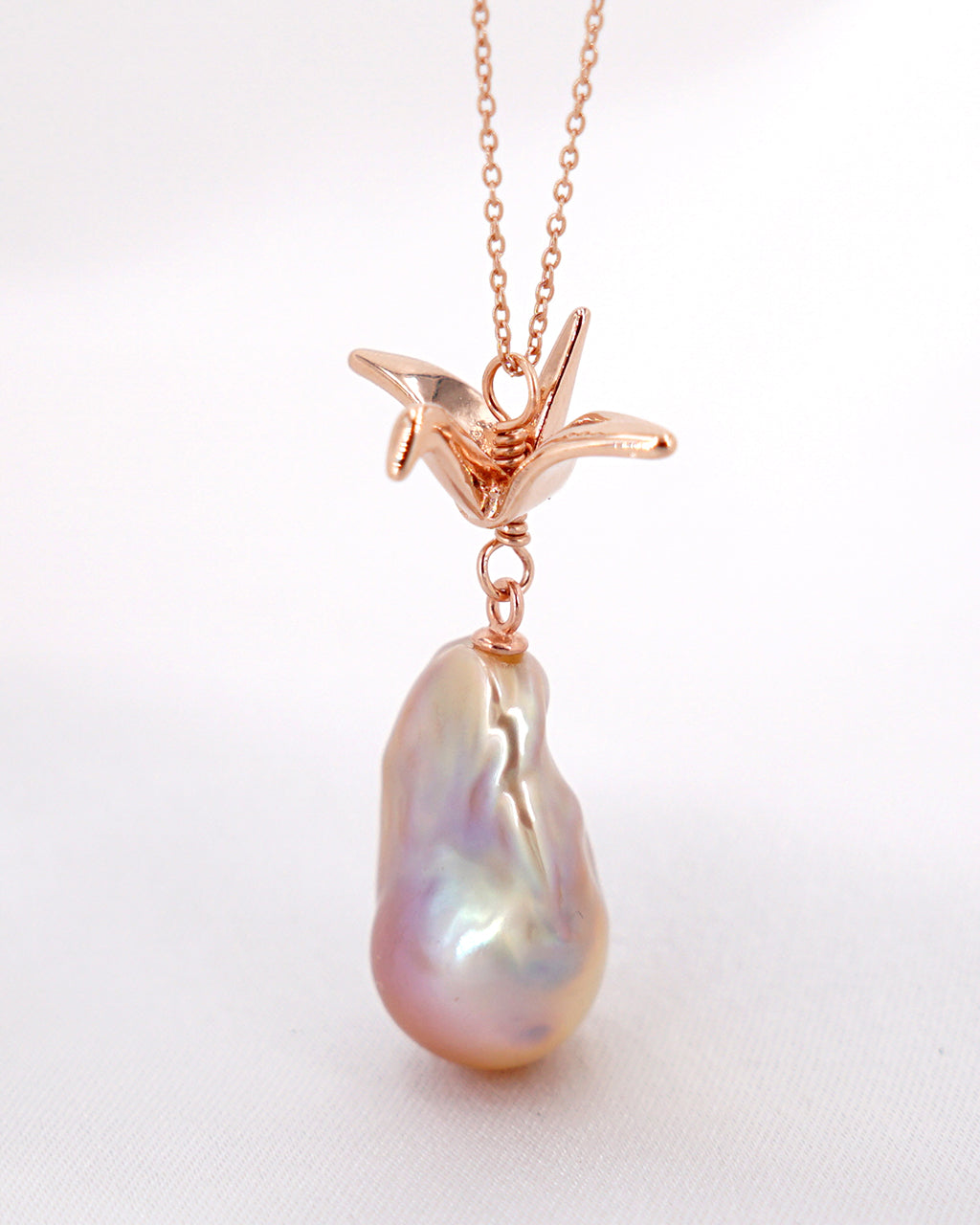 Natural Metallic Flame Ball Baroque Pearl Flower Pendant. 